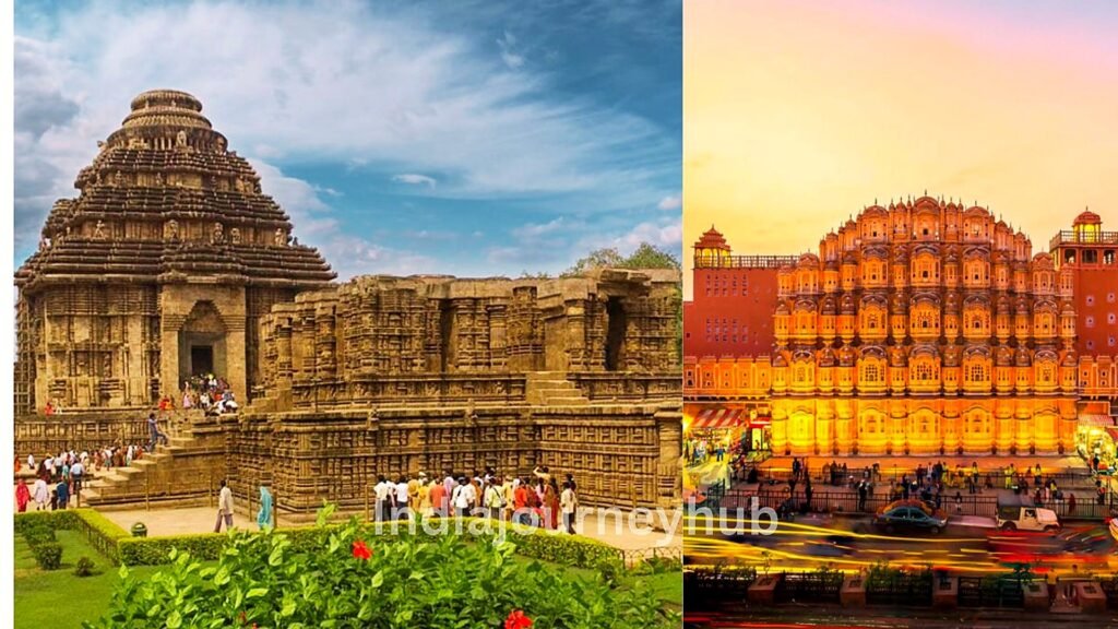Konark Sun Temple Odisha and Hawa Mahal Jaipur Rajasthan